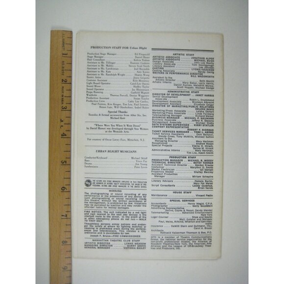 Urban Blight Manhattan Theatre Club Stage I Program 1988 Durang Fuller Fishburne - Picture 4 of 4